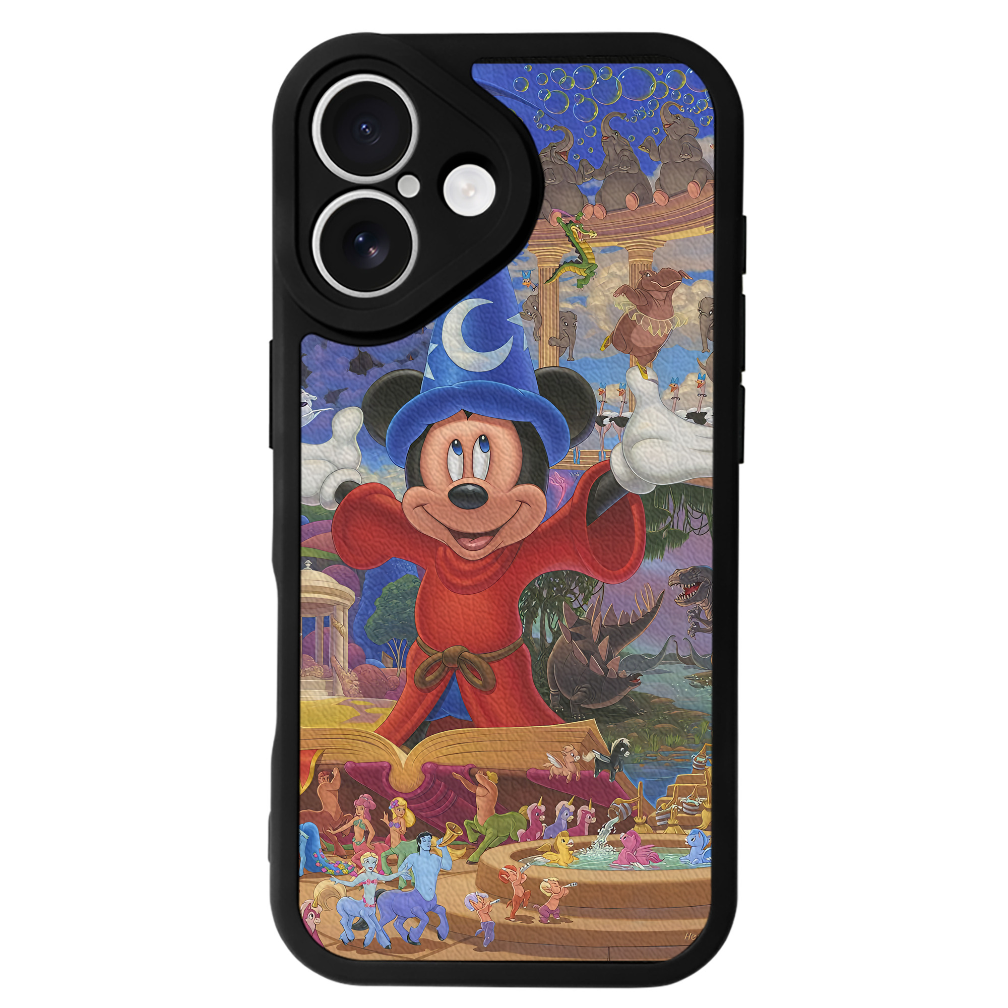（画像用） ミッキーマウス Mickey Mouse 【iPhone 16シリーズ対応】シリコンスマホケース（レザー調） 材質：シリコン